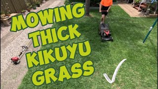 LAWN MOWING THICK KIKUYU GRASS 👍 [upl. by Sims1]