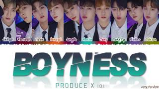 PRODUCE X 101  BOYNESS 소년미 少年美Lyrics Color CodedHanRomEng [upl. by Limoli]