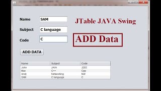 JTable in JAVA Swing  ADD Data into JTable [upl. by Bazar]