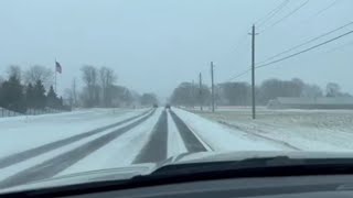 Road conditions on 22 Mile Road in Macomb County on Dec 23 2022 [upl. by Jacquette]