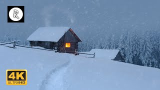 Snowstorm Blizzard amp Howling Winds  10 Hours Relaxing Sounds for Sleep Insomnia Wooden Cabin 4K [upl. by Odlo]