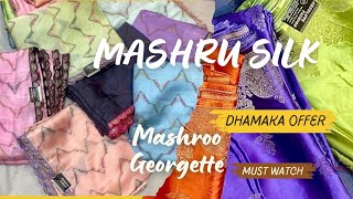 Banarasi Mashru Silk Special Quality Best Discount Price  Mashroo Silk Georgette [upl. by Arabela]