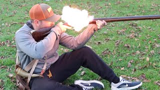 Shooting the CRISPIN FLINTLOCK SHOTGUN 20 gauge [upl. by Baum]