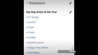 2024 BET Hip Hop Awards Artist Of The Year Nominees [upl. by Yttik]