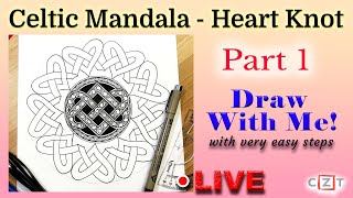 How to draw a Celtic Mandala with easy steps  Draw Along  Heart Knot  MandalaNPA 055  Part 1 [upl. by Alleda]