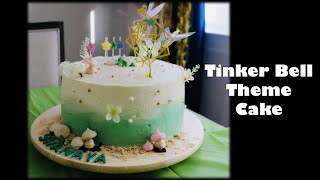 tinkerbell theme birthday cake decor  Simple amp Beautiful Tinkerbell Cake idea  Vanilla Cake [upl. by Annalla]