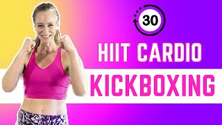 30 MIN HIIT CARDIO KICKBOXING  High Impact No Equipment [upl. by Ekeiram]