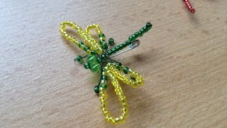 Grüne LIBELLE aus Glasperlen Brosche aus Glasperlen MODESCHMUCK Annas Perlen [upl. by Eilyah]