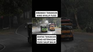 Hino Nyalip Fuso Malah Ketenggak Fuso Nyalip Balik trukfuso trukhino tanjakanbatununggul [upl. by Gazzo244]