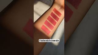 Festive reds for brown skin yt ytshorts ytshortsindia brownskinmakeup redlipstick [upl. by Robinia]