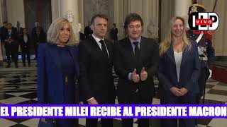 El Presidente Milei recibe al Presidente Macrón en la Casa Rosada [upl. by Pet524]