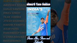 Indias T20I Squad shorts ytshorts suryakumaryadav t20worldcup2024 cricket [upl. by Anirb495]