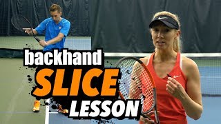 Tennis Lesson Backhand Slice Grip amp Technique [upl. by Edholm788]