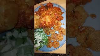 Homemade lasagna 3 cheese garlic bread fried shrimp salad ❤️shorts home cooked meal [upl. by Elsbeth]