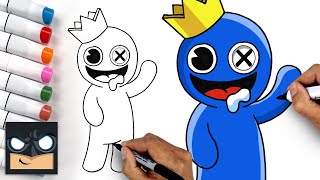 Rainbow Friends 🌈 How To Draw Blue  Draw amp Color Art Tutorial [upl. by Roselani]