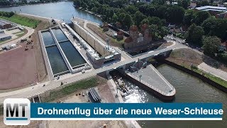 Drohnenflug über die neue Weserschleuse in Minden [upl. by Ede]