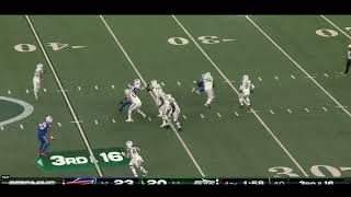 Mike Williams SLIP Leads To Aaron Rodgers INTERCEPTION to Taron Johnson Jets vs Bills [upl. by Knowland]