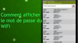 comment connaitre le mot de passe dun wifi connecté sur ton smartphoneroot [upl. by Madonia902]