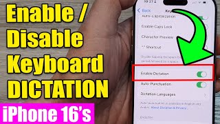 📲 Turn OnOff DICTATION on iPhone Keyboard  iOS 18 Guide for iPhone 1616 Pro Max [upl. by Askari]