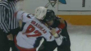 Donald Brashear vs Jody Shelley Nov 22 2008 [upl. by Leksehcey]