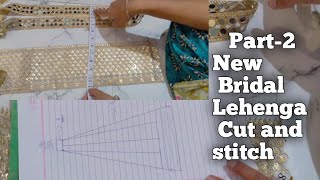 Part2 New Bridal Lehenga Cutting And stitching  fashion lehengacutting lehengadesign [upl. by Dnalwor621]