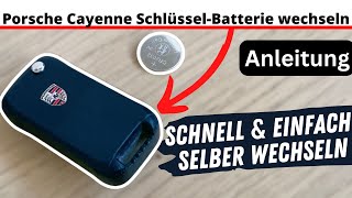 Porsche Cayenne SchlüsselBatterie wechseln 🔑 so einfach gehts [upl. by Colet]