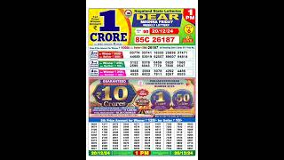 Nagaland lottery result today 1pm 20122024  morning Nagaland State Lottery Result Pdf [upl. by Mcguire]