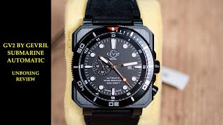 Gv2 By Gevril Submarine Automatic 4554 XO Watch  Review Valjoux Relogios [upl. by Schoening]