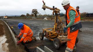 CIVIL ENGINEERING Fast amp safe kerb laying at Heath Farm Norwich [upl. by Anyek421]