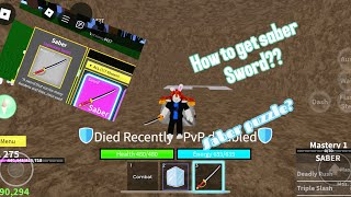 “How to Get the Saber Sword in 2024  Ultimate Guide for Blox Fruits” [upl. by Sinegra]