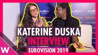 Katerine Duska Greece interview  Eurovision 2019 second rehearsal [upl. by Capriola]