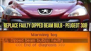 How to change a dipped headlamp bulb  Peugeot 308 408 20072014 [upl. by Caryn]