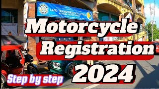 MOTORCYCLE REGISTRATION  RENEWAL 2024  PAANO MAG RENEW NG REHISTRO NG MOTOR NGAYONG 2024 [upl. by Helge]