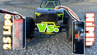 2S Lipo Vs NiMh Battery W Stock ARRMA Gorgon Electronics [upl. by Eenad]