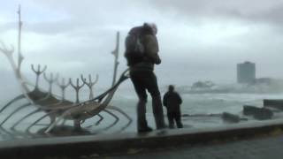 Crazy Wind Storm 70 ms 150 mph in Reykjavik Iceland [upl. by Adyela]