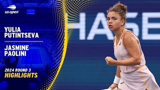 Yulia Putintseva vs Jasmine Paolini Highlights  2024 US Open Round 3 [upl. by Fredric992]