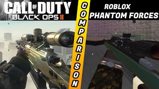 CALL OF DUTY BLACK OPS 2 vs ROBLOX PHANTOM FORCES  WEAPON COMPARISON [upl. by Lebiralc]