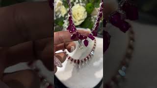 Trending jewellery set ruby necklace shortsviral [upl. by Thursby]