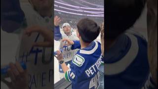 Canucks Vs Kings  I got a puck from Jake DeBrusk canucks nhlnews nhlnetwork jakedebrusk [upl. by Naryt571]