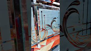 Square Steel Railing With Design Glass Work [upl. by Avenej]