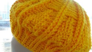 Рельефная шапочка берет крючком 1 часть Relief cap takes Crochet Шапка 36 [upl. by Lareneg]