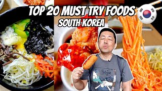 TOP 20 MUST EATS IN KOREA 🇰🇷 Korean Food Guide  What to eat in South Korea [upl. by Analihp]