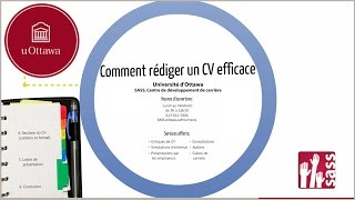 Comment rédiger un curriculum vitae efficace [upl. by Eilac206]