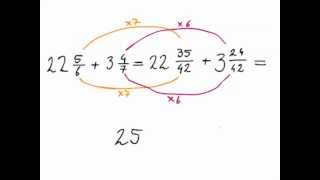 SGR rekenen met breuken 25  Gemengde breuken met ongelijke noemers optellen [upl. by Eziechiele516]
