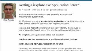 IexploreExe Application Error Fix [upl. by Aillil996]