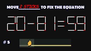 DoubleDigit Matchstick Math Puzzles261 Can you solve the matchstick math puzzles  Brain Teasers [upl. by Bennion]