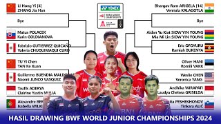 HASIL DRAWING BWF WORLD JUNIOR CHAMPIONSHIPS 2024 INDIVIDUAL wjc2024 [upl. by Edgell322]