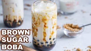 🧋 EASY Brown Sugar Boba Milk Tea [upl. by Aiuoqes]