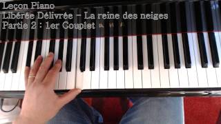 Leçon piano  libérée délivrée  La reine des neiges couplet1 [upl. by Cykana]