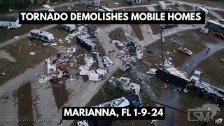 010924 Marianna FLFirst light tornado damage drone [upl. by Barr578]